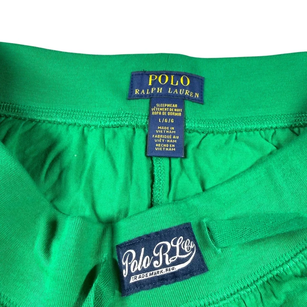 Polo Ralph Lauren Mens Green All Over Pony Print Pajama Jogger Pants Size Large